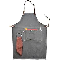 Espresso Zip Pockets Taillenschürze, Rot, One Size – Mit 2 Reißverschlusstaschen & Offener Tasche