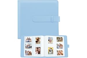 CREFOTU 360 Pockets Photo Album for Fujifilm Instax Mini LiPlay 12 11 90 70 9 8+ 8 7S Instant Camera/Mini Link SP-1 Printer, Polaroid Snap Touch PIC-300 Z2300 Mint Camera Printer (Blue)