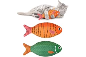 Aibuddy Zabawka z kocimiętką, 2-pak pluszowych zabawek dla kota z dzwonkiem Jingly Bell, odporna na gryzienie, wypełniona kocimiętką, kreskówkowy kot, ząbkowanie, zabawka do żucia dla średnich i