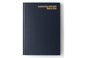 IMPRINT PRESS IMPRINT 2024-2025 Academic A4 Diary Week to View Case Bound Mid-Year Diary - Student Teacher Planner Organiser with Diary, Timetable, Term and Notes pages (Navy Blue)