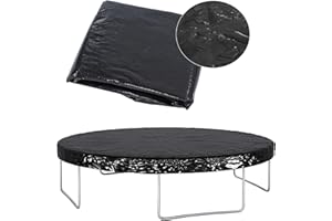 Kinetic Sports Trampolin Abdeckung Regenabdeckung Abdeckplane Ø 183/244/305/366/400/430/490 cm - UV-beständig, Reisfestes PE, Schutz vor Regen, Schnee & Schmutz, schwarz