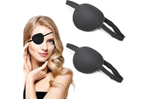 FOEEORT 2 PCS Eye Patches for Adults, Adjustable Medical Eye Patch for Amblyopia,Comfortable Soft Blindfolds Sleep Mask for Eye Patch Medical Lazy Eye Patches, Cosplay Pirate Costume