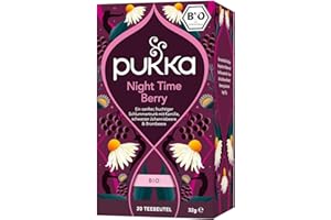 ‎PUKKA Pukka | Bio Früchtetee "Night Time Berry" | Kamille, Schwarze Johannisbeere & Brombeere | Tee für einen entspannten Abend | koffeinfrei | 1er Pack | 20 Teebeutel