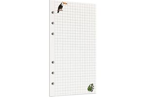 Zelten 45 Sheets 90 Pages Colorful Loose Leaf Punched Paper Refills Paper for 6 Hole Binder Personal Organizer Diary Notebook Refillable Planner (A6, Rainforest Squared)