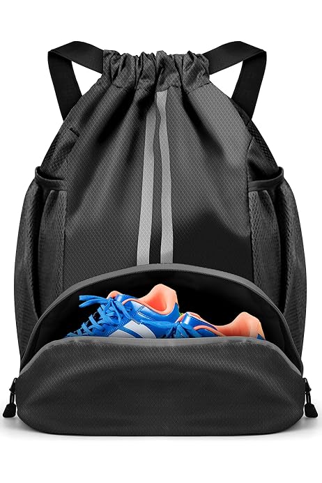 Turnbeutel Mit Kordelzug, Wasserdicht – Großer Sportrucksack Mit Innentasche, Für Fitness, Schule & Reisen