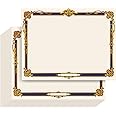 Paper Master Award Certificate Paper, 50 Count Gold Foil Blank Certificate Paper Sheets, Laser and Inkjet Printer Friendly,8.5 x 11 inches