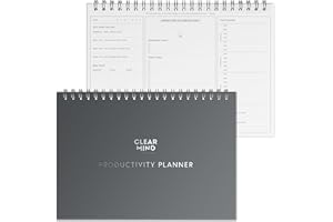 Daily Productivity Planner by Clear Mind Concepts® - A4 Spiral Bound, 160gsm Thick Double-Sided Pages for Mind, Body, Spirit & Time Management for 6 Months of Self Mastery (Updated Edition)