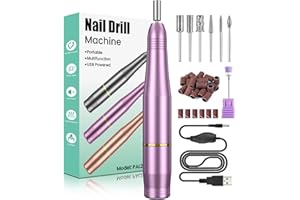 PALATALA Nail Drill, Electric Nail File Professional Electric Nail Drill Machine, 20000RPM Adjustable Speed E File for Nail, Portable Manicure Pedicure Set with 6 Drill Bits for Women Girls Mum Nail Care Gifts