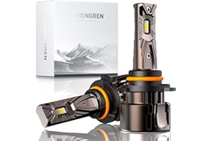 WAIXINGREN Upgrade 9012 HIR2 Headlight Bulb, 26000LM 400% Brighter Wireless, 6500K White Bright Led Headlight Bulbs with Fan, Halogen Replacement, Plug and Play, Pack of 2 (9012/HIR2)
