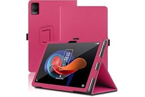 ENVIBE Funda para TCL Tab 10 Gen 2, 10.4 Inch, TCL Tab 10 Gen 2 Tablet Funda, Funda Protectora Plegable con Soporte para Lápiz y Correa para la Muñeca, Protección Total. (Rojo)