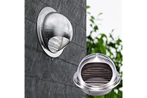 Duchunsheng Sortie D’air Murale Ronde en INOX avec Filtre À Mailles, Grille À Lamelles À 45° Grille De Ventilation Hotte Grille Aeration 100mm 160mm 200mm 125mm pour Cuisine Salle De Bain