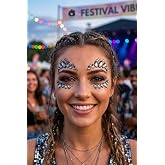 Gece Yıldızı - Kendinden Yapışkanlı Antrasit Y&uuml;z Taşları Face Gems