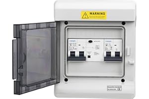 CHENGPI Scatola Elettrica da Esterno con 2P+N RCCB 40A 30mA RCCB e Interruttore AC, le Sbarre Possono Essere Utilizzate per il Cablaggio di set di Circuiti a 6 Moduli