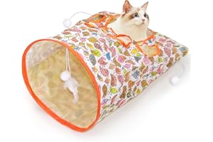 UGBO Juguetes Tunel para Gatos Accesorios Interactivos Juguete Gato Juegos Tuneles para Gatos Interactivo 1 Vías Tunel Plegable para Conejos Juguetes para Gato Pequeños para Ejercitar Gatitos