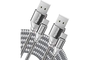 PLOIWUE Lot de 2 câbles USB C de 2 m - Câble de charge USB type C en nylon tressé - Câble de synchronisation des données pour manette PS5, PS5 DualSense Xbox Series X/S, Sony, Samsung Galaxy S20 S21, Nintendo