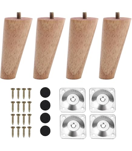 Sossai Piedini Per Mobili In Legno Di Rovere Oliato CLIF SQUARE HMF4 Altezza 12 Cm Quadrati Design Inclinato Per Tavoli Vetrine Armadi
