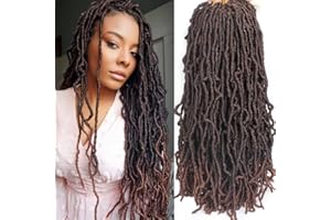 Leeven 24 Pouces Omber Soft Locs Hair 7 Packs Pre-looped Long New Faux Locs Crochet Braids Hair Messy Distressed New Soft Locs Crochet Hair For Women T30#