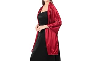 YKDLLF Stola da donna in Poliestere elegante leggera morbida grandi dimensioni per abito Scialle Donna In Raso Poliestere Silky Sciarpa Tinta Unita Wrap Stola Per Sposa Damigella Cerimonia