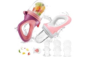 SPINNE LUCAS Tetine Grignoteuse Bebe, 2 Grignoteuse Bébé + 8 Tailles de Tétines Sans BPA, Tetine Fruits Bebe, Pour Enfants de 3 à 24 Mois L'aliment Complémentaire de Bouillie de Dentition Végétale