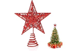 Sunshine smile Estrella de la Navidad,Topper del árbol de la Estrella,Topper para Navidad,Navidad Pentagram,Navidad LED Decoraciones,Decoración para árbol de Navidad