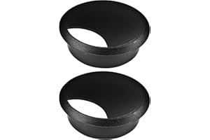cyclingcolors 2X pasacables 70mm plástico Tapa Redondo Escritorio Mesa Mueble (Negro)