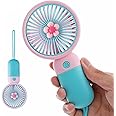JYPS Cute Handheld Fan Portable, Mini USB Hand Fan for Cooling, Small Electric Rechargeable Fan for Kids Childrens, Battery Operated Pocket Fan with Strong Power for Camping, Travel (Cherry Pink)