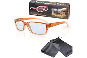 SCHLEITER & JAUERNIG Occhiali 3D Passivi per bambini - Arancione / Trasparente - Per RealD 3D cinema o TV Cinema 3D di LG o TV Easy 3D di Philips o TV di Sony Toshiba Grundig e Panasonic - Polarizzazione circolare - Con un sacchetto microfibra ed un panno in microfibra