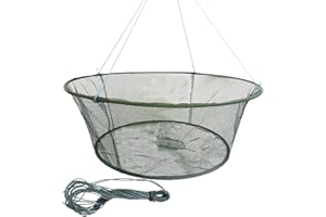 Filet de pêche pliable - Filet coulé à la main - Filet de crevettes - Filet de pêche - Écrevisses - Cage moulée à la main