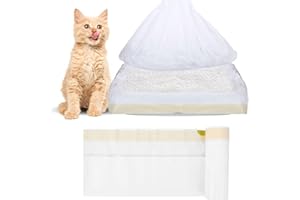 HWEEWANX 58 * 35 cm Katzenklo Beutel 20 Stück – M Reißfeste Katzenklo Tüten mit Zugband, Extra Starke Müllbeutel für Katzentoilette, Hygienische Einlagen für Katzenklo Mülleimer
