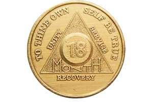 wendells 18 Month Bronze AA Sobriety Medallion - Kid, 34x2mm, No Batteries Required