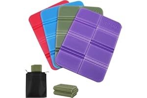 Xingsky 4 Pièces Tapis en Mousse Pliable Camping, Tapis De Siège Pliable, Coussin d'assise thermique imperméable, Étanche Pliable Tapis en Mousse, pour Extérieur Camping Randonnée Jardin Pique-Nique