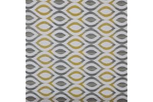 Kt KILOtela - Tela Loneta Estampada Digital, Decoración, Tapizar, Cojines, Cortinas, Bolsos, Manteles, 100 cm Largo x 280 cm Ancho, Geométrico Artemisa, Gris, Amarillo - 1 Metro