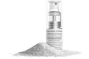 SUGARFLAIR COLOURS Sugarflair Finishing Sparkle Edible Glitter Dust Spray (Non-Aerosol) - Add a Shimmering Lustre Sparkle to Cakes, Cupcakes, Chocolate, Baking, Desserts, Ice Cream, Drinks, Cocktails and more - 10g