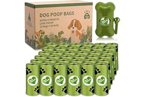 SaiXuan 540 pezzi/36 Rotoli Sacchetti per Cani, Dog Poop Dog Sacchetti di rifiuti con Dispensers,Extra Spesso a Prova di perdite Dog Poo Bags
