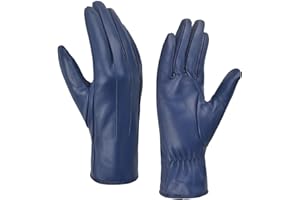 Harssidanzar Guanti invernali da donna in pelle Fodera in caldo cashmere Touch screen Finitura vintage GL017EU