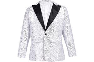 Chemise Paillettes Pour Enfant Garçon/fille - Manches Longues, Polyester, Pour Spectacle, Mariage, Danse - Taille 4-14 Ans