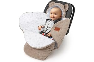 BELLOCHI GROWING IN STYLE BELLOCHI couverture emmaillotable bébé - Marron - couverture poussette-siège auto - 90x90 cm - coton doux Oeko-TEX