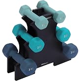 Cecotec Set de Mancuernas de 1 a 5 Kg, Drumfit 400 DoubleNeo, Recubrimiento de neopreno, Dise&ntilde;o compacto y anti-rodamiento, E