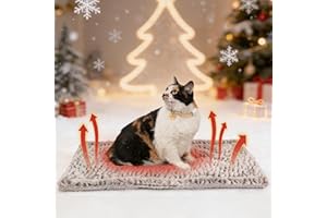 MORA PETS Self Heating Cat Bed Heated Cat Blanket Washable Warming Pet Pad Electric-Free Heat Bed Puppy Cushion Small Thermal Mat Reversible 70 x 47 cm