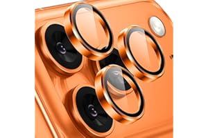 Jurqqer Kameraschutz für iPhone 17 Pro Max/iPhone 17 Pro, [Kratzfest & Anti-Fingerabdruck] 9H Ultradünner Gehärtetes Glas, Kamera Schutz aus Aluminiumlegierung, Einfache Installation, Orange