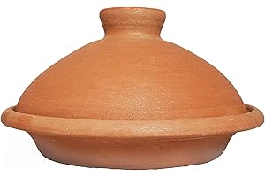 MARRAKESCH ORIENT & MEDITERRAN INTERIOR ORIGINALE Tajine marocchina in terracotta Targi Ø 30cm per 3-5 persone | Piatto Tagine con coperchio Fatto a mano | non smaltata e priva di materiali tossici per la vostra cucina marocchino