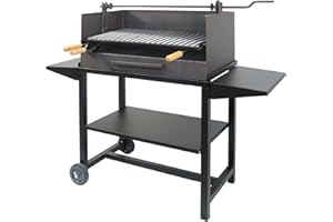 Imex El Zorro 71539 - Barbacoa con Elevador, Bandeja metálica y Parrilla INOX, 61 x 40 x 100 cm, Color Negro
