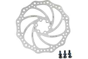 Yongness Rotor de disque de frein de vélo 140 mm 160 mm 180 mm 203 mm rotor de frein à disque de vélo avec 6 boulons, adapté aux vélos de route VTT BMX (R6 Argent 160mm)