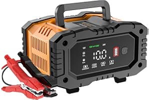 NEXPEAK NC202 10A Autobatterie Ladegerät, 12V 24V LiFePO4 Ladegerät, Batterie Ladegerät, KFZ Ladegerät, intelligenter Batterieladegerät mit Temperaturausgleich für PKW LKW Motorrad Rasenmäher