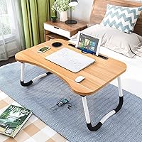Foldable Laptop Bed Table Lap Desk Stand, Serving Tray Dining Table with Slot, Notebook Stand Holder, Bed Tray Laptop…