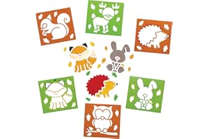 Baker Ross AW896 Pochoirs Animaux des Bois (Paquet de 6) - Loisirs créatifs pour Enfants