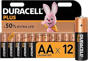 Duracell Plus AA Alkaline Batteries [Pack of 12], 1,5 Volts LR06 MN1500