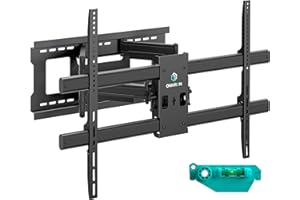 ‎ONKRON ONKRON Uchwyt ścienny Full Motion TV do telewizorów 42-120 cali do 99.8 kg, wytrzymały uchwyt na telewizor z obrotowym i nachyleniem, ramię przedłużające, maks. VESA 1000 x 600, duży przegubowy uchwyt