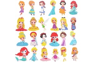 Syijupo Principessa Diamond Painting Kit 5D Diamond Painting Adesivi Kit Bambini Principessa 24 Pezzi DIY Principessa Pittura Diamante Arte Mosaico Adesivi