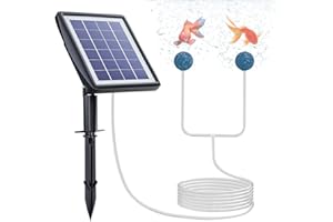 PChero Aérateur de bassin solaire - 2200 mAh - Batterie solaire - Pompe à oxygène pour aquarium - Alimentation efficace en oxygène pour bassin extérieur, jardin, hydroponie, pompe d'aération,